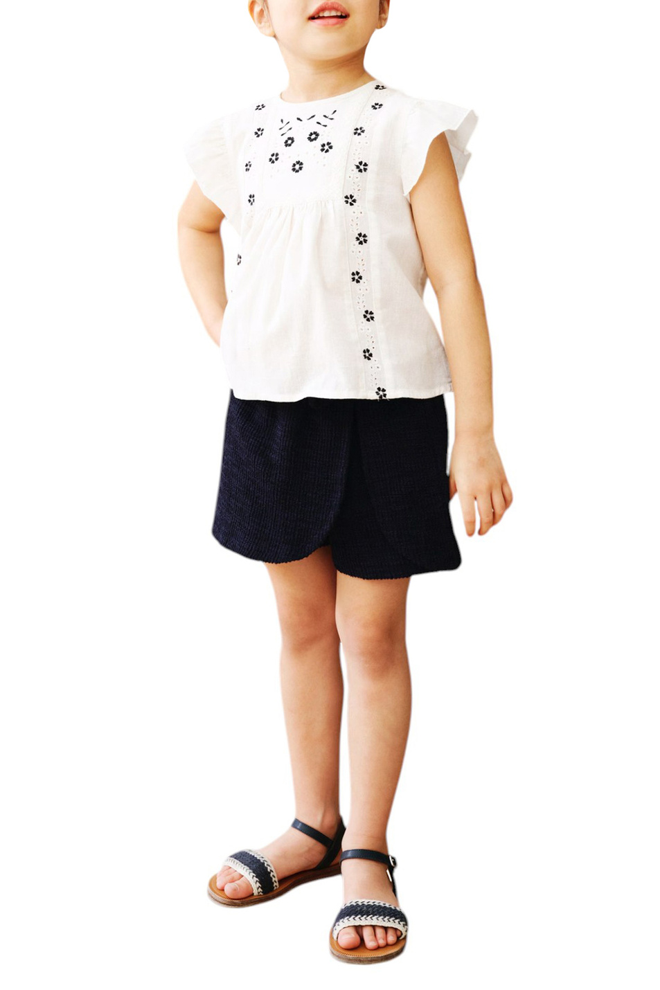 Девочкам Mango Kids Шорты-юбка NUDO из смесового хлопка (цвет ), артикул 87095975 | Фото 3