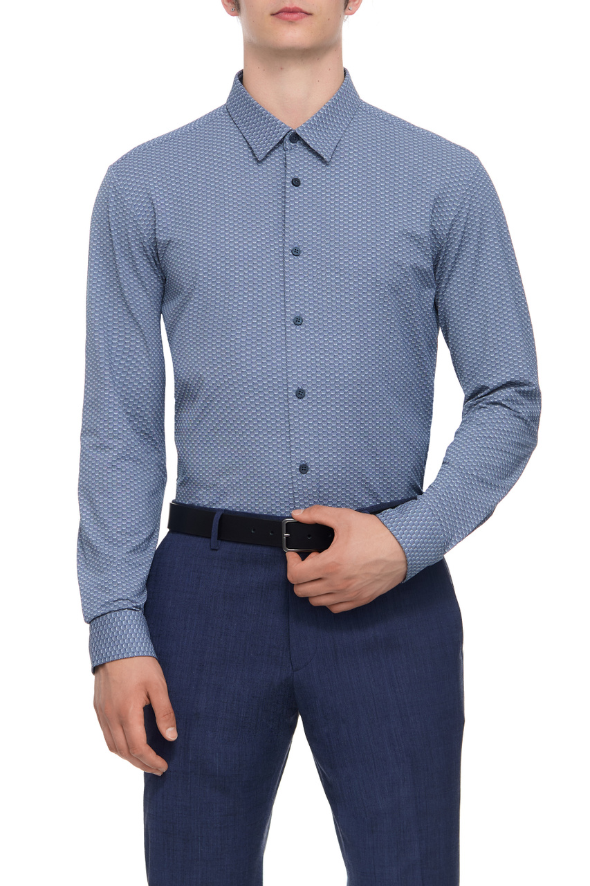 Рубашка с принтом|Основной цвет:Синий|Артикул:50497110 | Фото 1