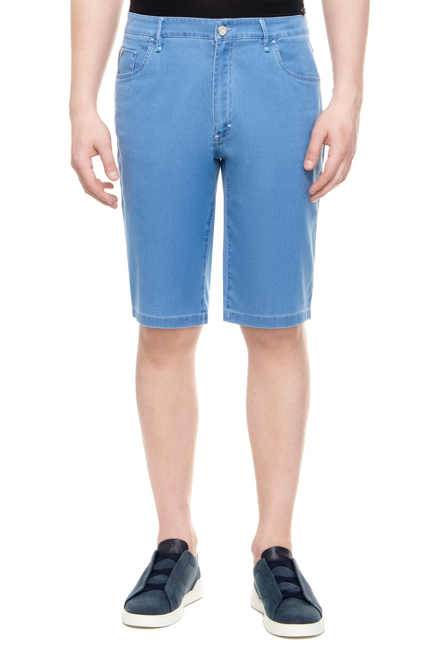 Шорты джинсовые из смесового хлопка|Основной цвет:Синий|Артикул:J5TS04M0440VZP000 | Фото 1