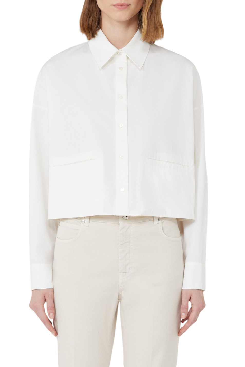 Женский Weekend Max Mara Рубашка SVAGO из хлопка укороченная (цвет ), артикул 2525116031 | Фото 3
