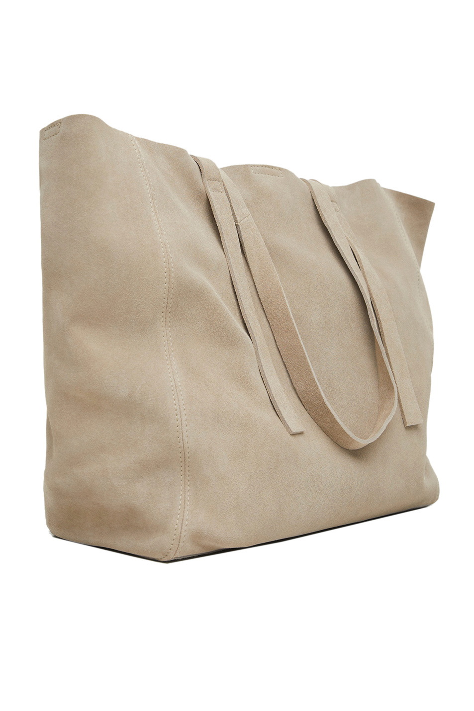 Сумка-шоппер FRAN из замшевой кожи|Основной цвет:Кремовый Женский Mango Сумка-шоппер FRAN из замшевой кожи (цвет ), артикул 37010370 | Фото 2