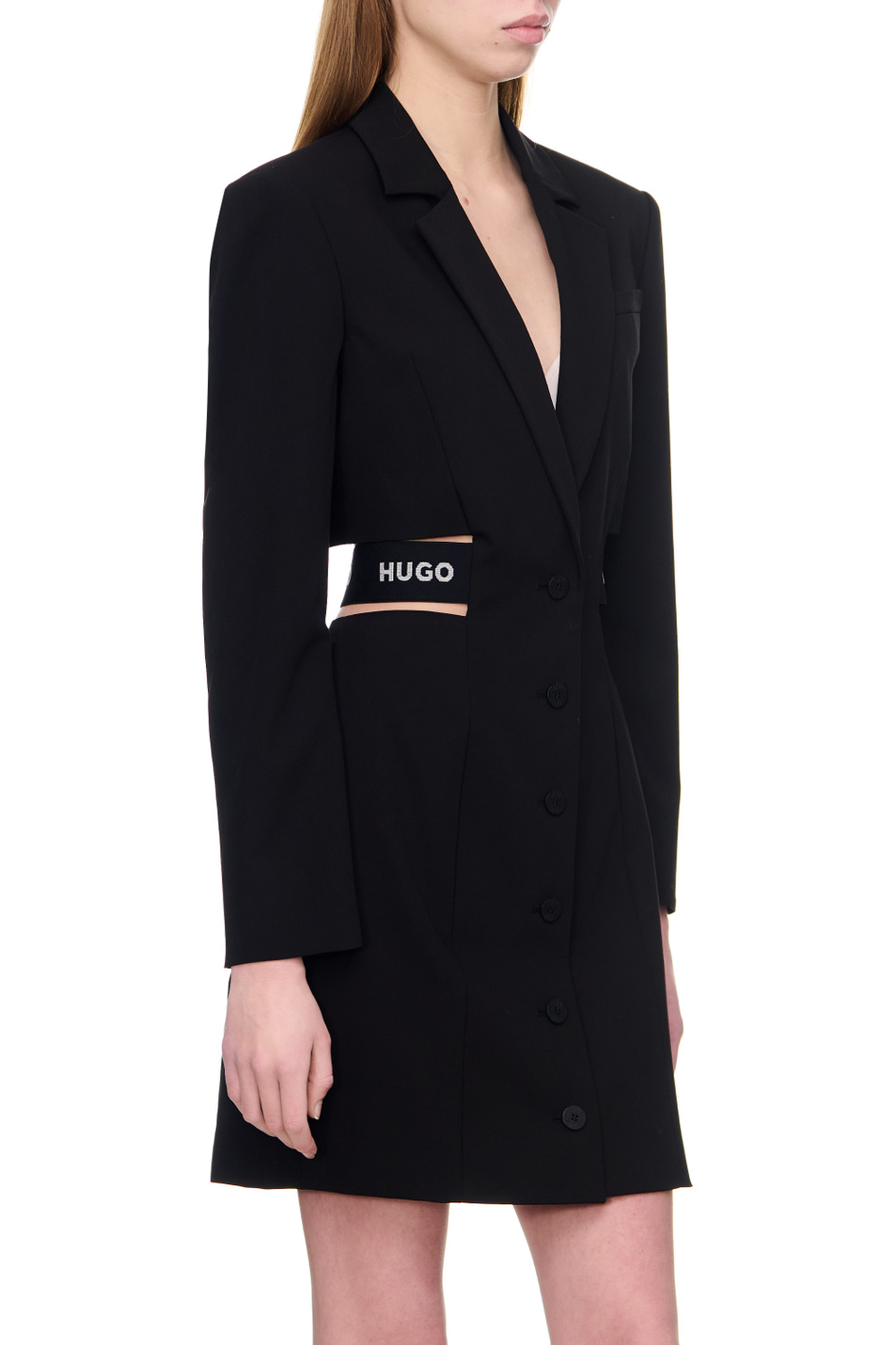Женский HUGO Платье с контрастным логотипом и вырезом на спинке (цвет ), артикул 50486569 | Фото 4