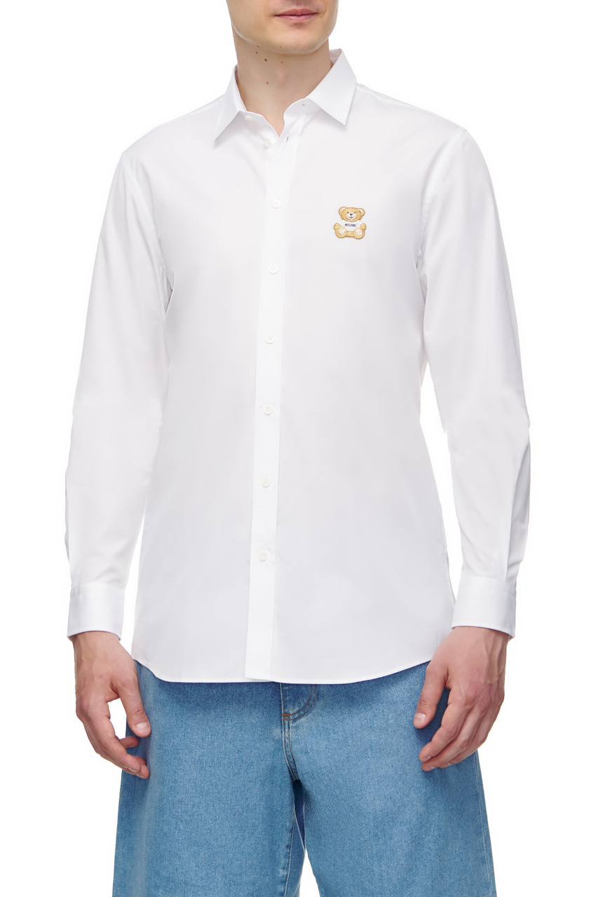 Рубашка из натурального хлопка|Основной цвет:Белый|Артикул:A0221-7035 | Фото 1