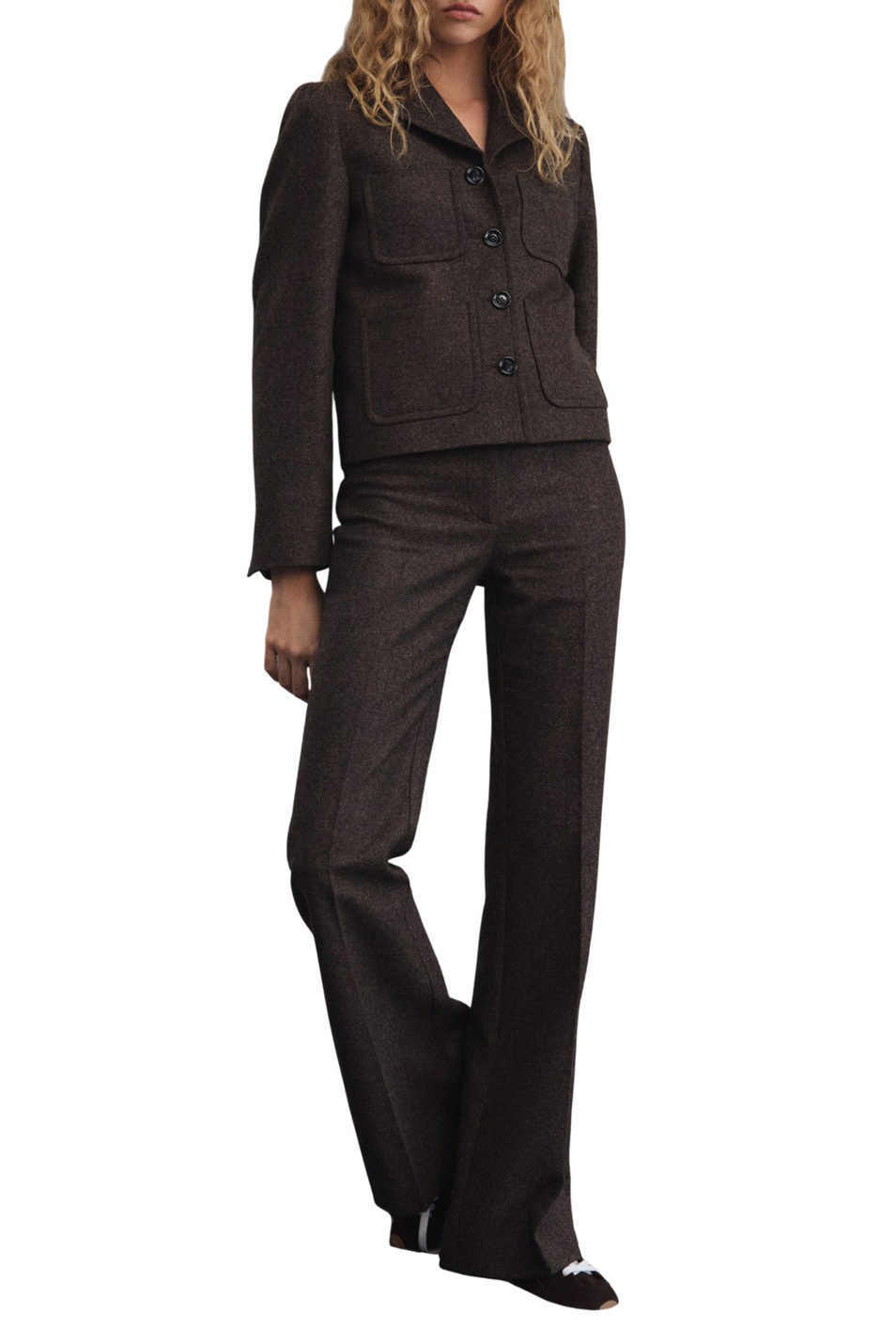 Брюки CAMILA из смесовой шерсти|Основной цвет:Коричневый Женский Mango Брюки CAMILA из смесовой шерсти (цвет ), артикул 17057911 | Фото 2