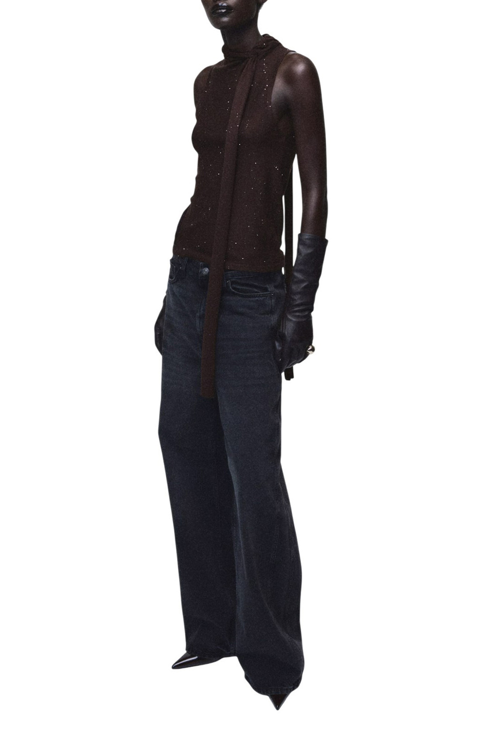 Топ XASTRI из смесовой вискозы|Основной цвет:Коричневый Женский Mango Топ XASTRI из смесовой вискозы (цвет ), артикул 17047806 | Фото 2