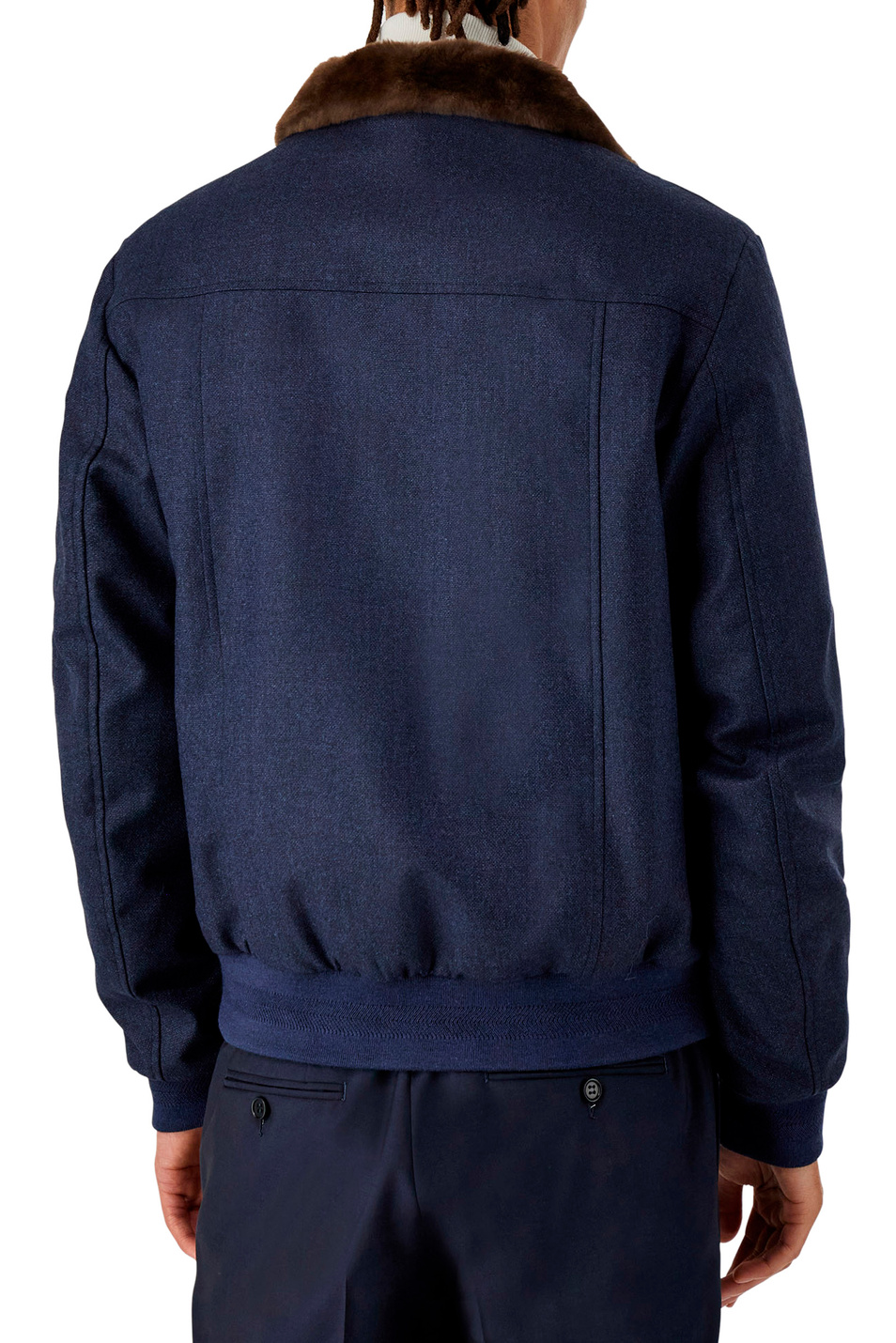 Canali Куртка из шерсти на молнии со съемным меховым воротником (цвет ), артикул O40658SG02542 | Фото 4
