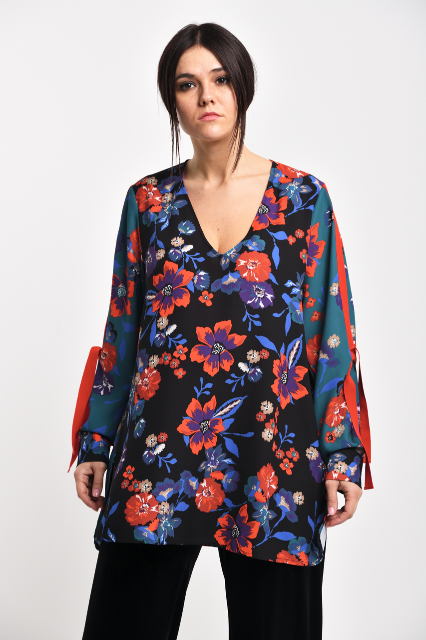 Блузка из текстиля|Основной цвет:Разноцветный|Артикул:1193039 | Фото 1