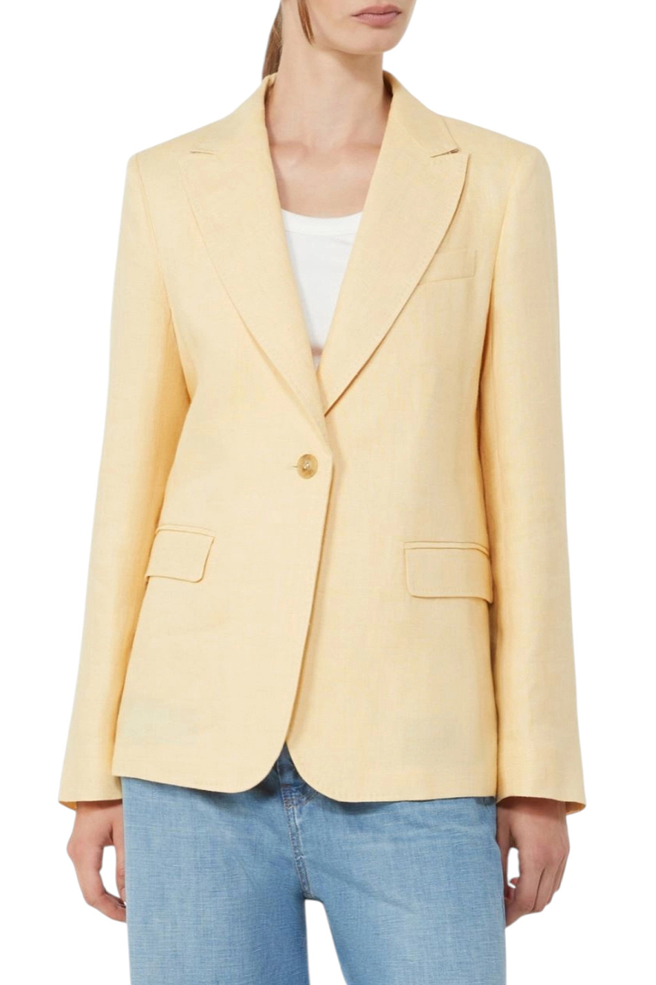 Пиджак NALUT из льна|Основной цвет:Желтый Женский Weekend Max Mara Пиджак NALUT из льна (цвет ), артикул 2615041072 | Фото 3