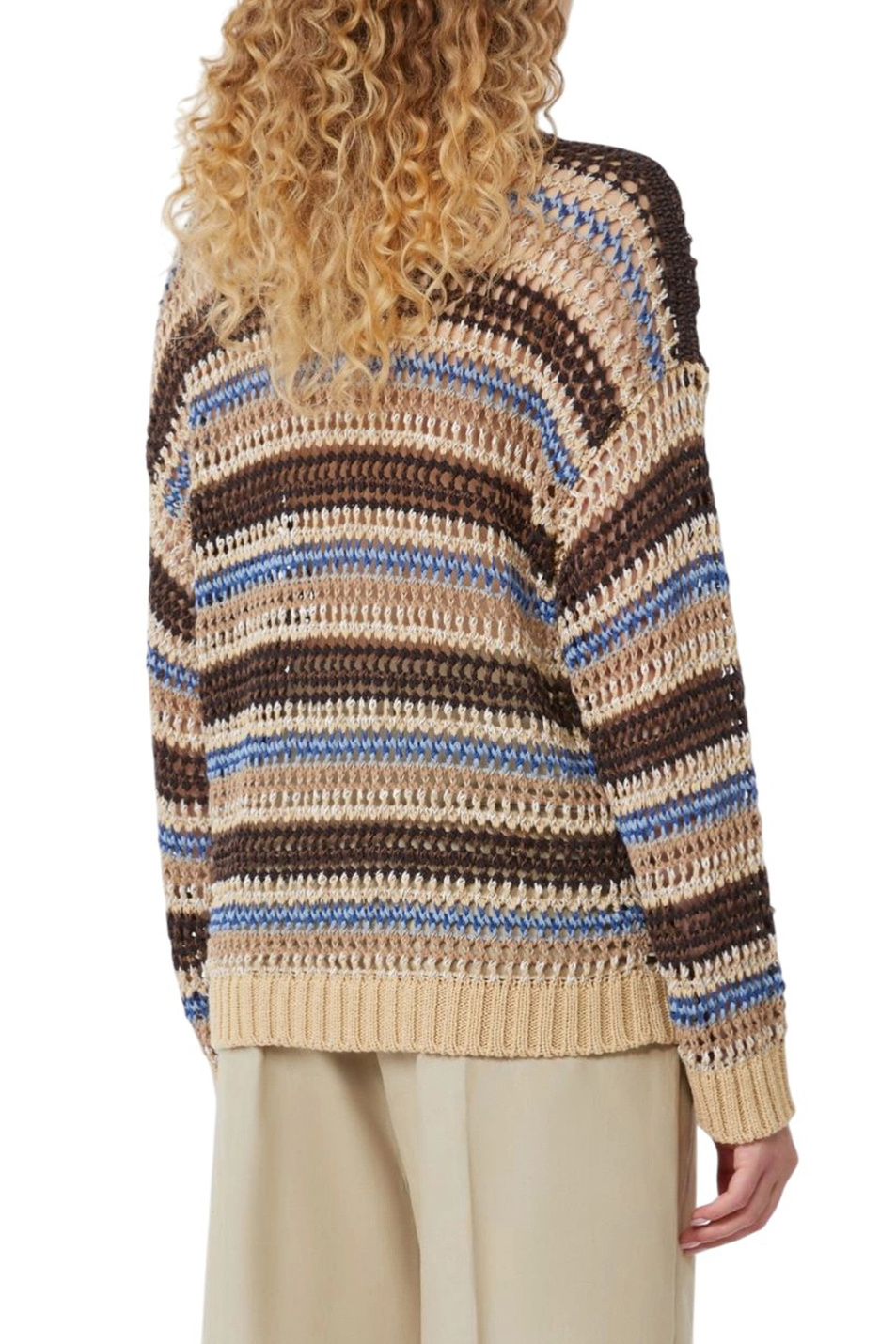 Женский Weekend Max Mara Свитер ONIRICA из хлопка и льна (цвет ), артикул 2615361152 | Фото 4