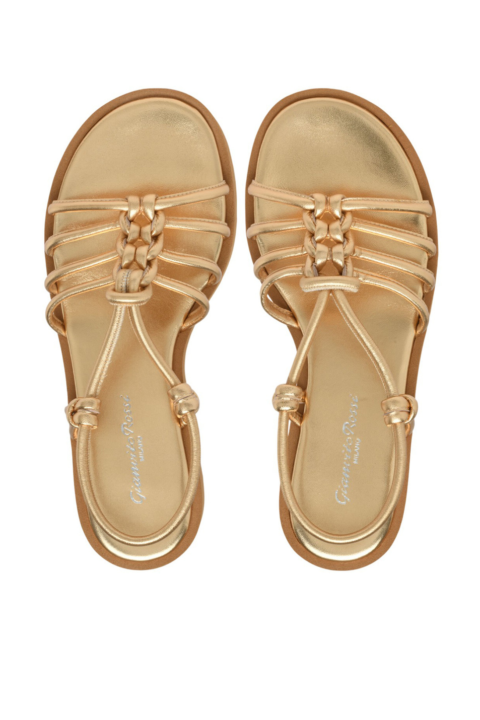 Женский Gianvito Rossi Сандалии HEBE из натуральной кожи (цвет ), артикул G32522.05GOM.NPSMEKO | Фото 3