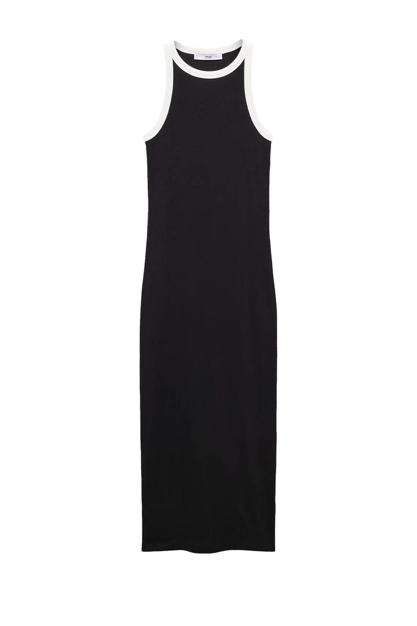 Платье TINI трикотажное в рубчик|Основной цвет:Черный|Артикул:67075747 | Фото 1