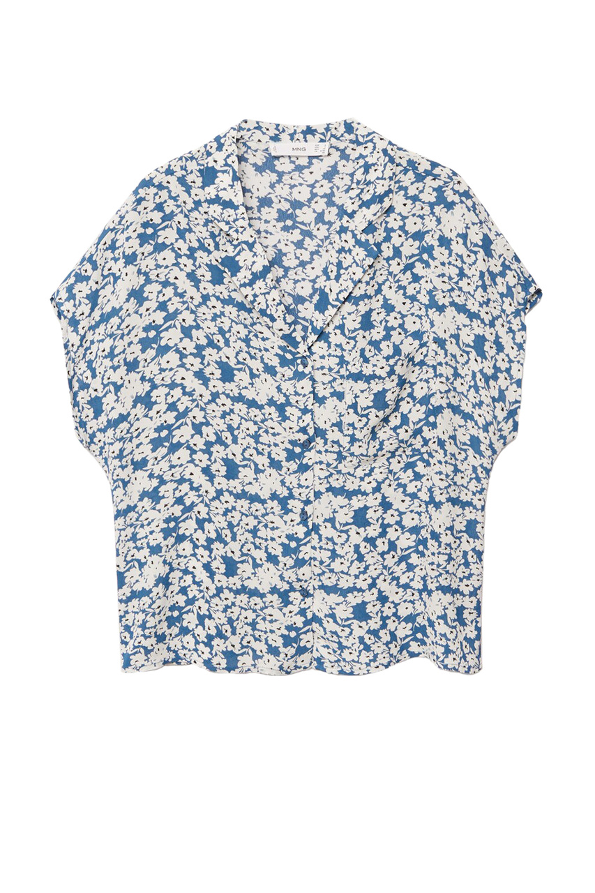 Блузка SHIRTY с цветочным принтом|Основной цвет:Синий|Артикул:87019202 | Фото 1
