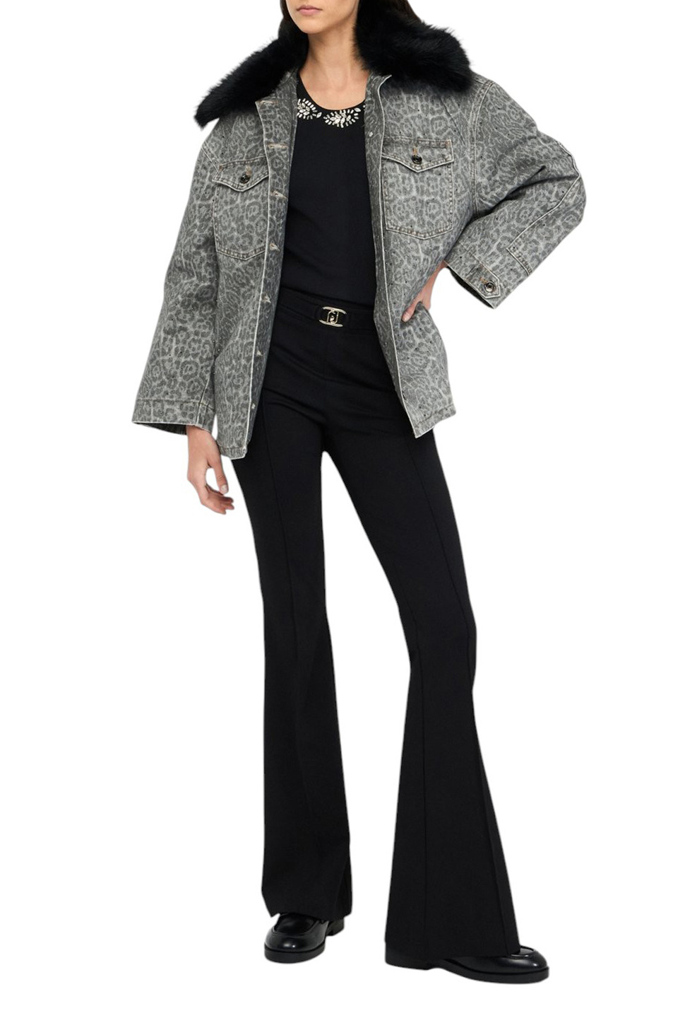 Куртка с воротником из искусственного меха|Основной цвет:Серый Женский Liu Jo Куртка с воротником из искусственного меха (цвет ), артикул MF5331T160A | Фото 2