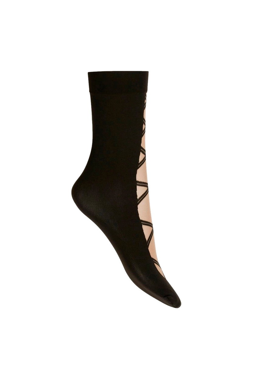 Носки с эффектом шнуровки|Основной цвет:Черный|Артикул:48059 | Фото 1
