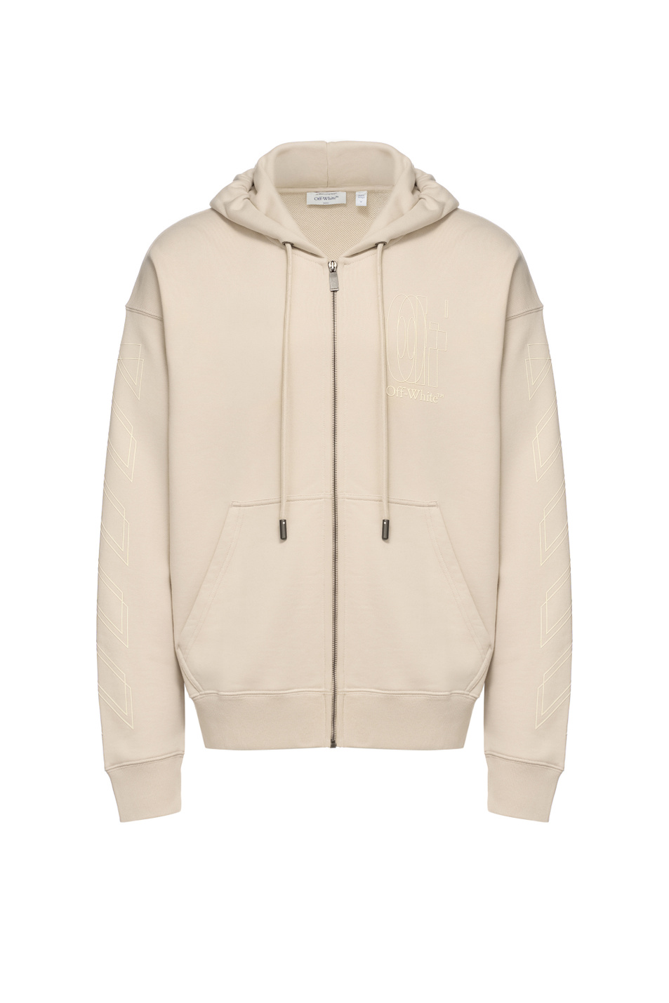 Толстовка Outline Double Arrow с логотипом|Основной цвет:Бежевый Мужской Off-White Толстовка Outline Double Arrow с логотипом (цвет ), артикул OMBE015S26FLE0022070 | Фото 1