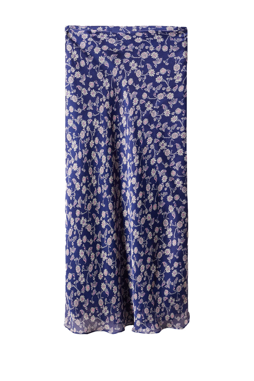 Юбка FLORI с цветочным принтом|Основной цвет:Синий|Артикул:47067113 | Фото 1