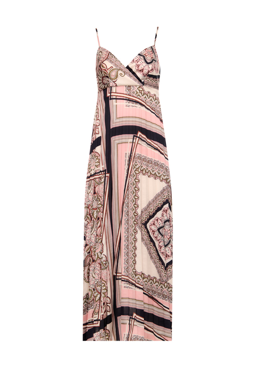 Платье атласное с принтом|Основной цвет:Разноцветный|Артикул:WA3479T5958 | Фото 1