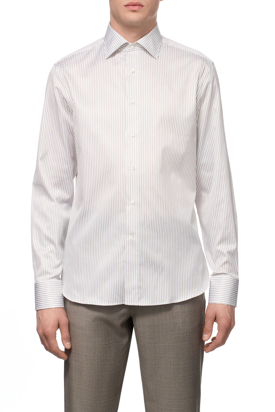 Мужской Canali Рубашка из хлопка (цвет ), артикул NCL7018GR03450 | Фото 4