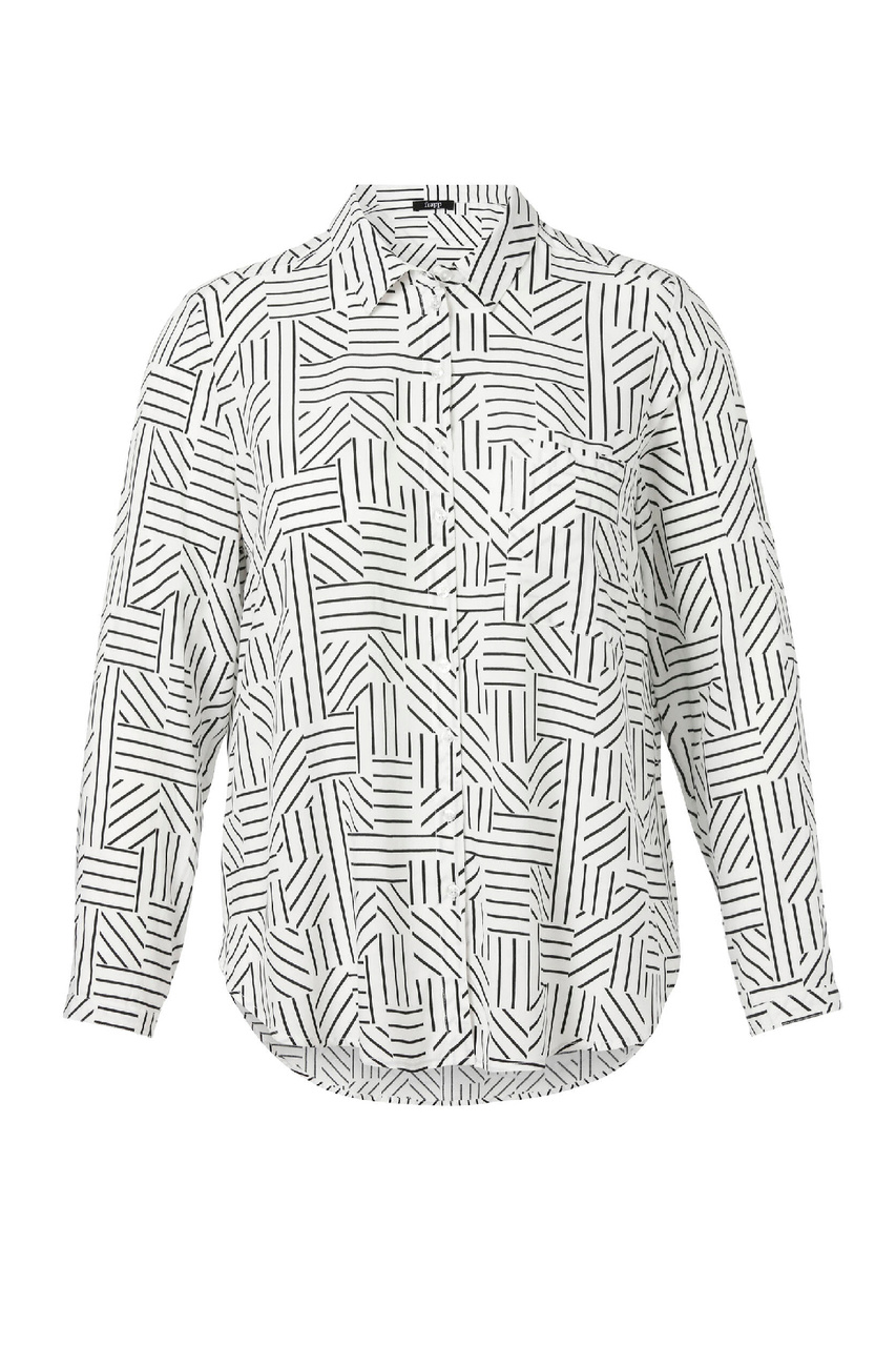 Рубашка с принтом|Основной цвет:Черно-белый|Артикул:1304789 | Фото 1