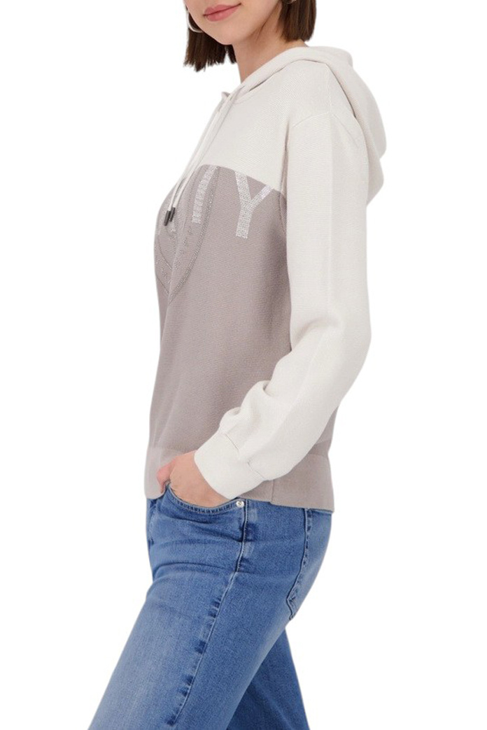 Женский Monari Худи из хлопка со стразами (цвет ), артикул 808976 | Фото 3