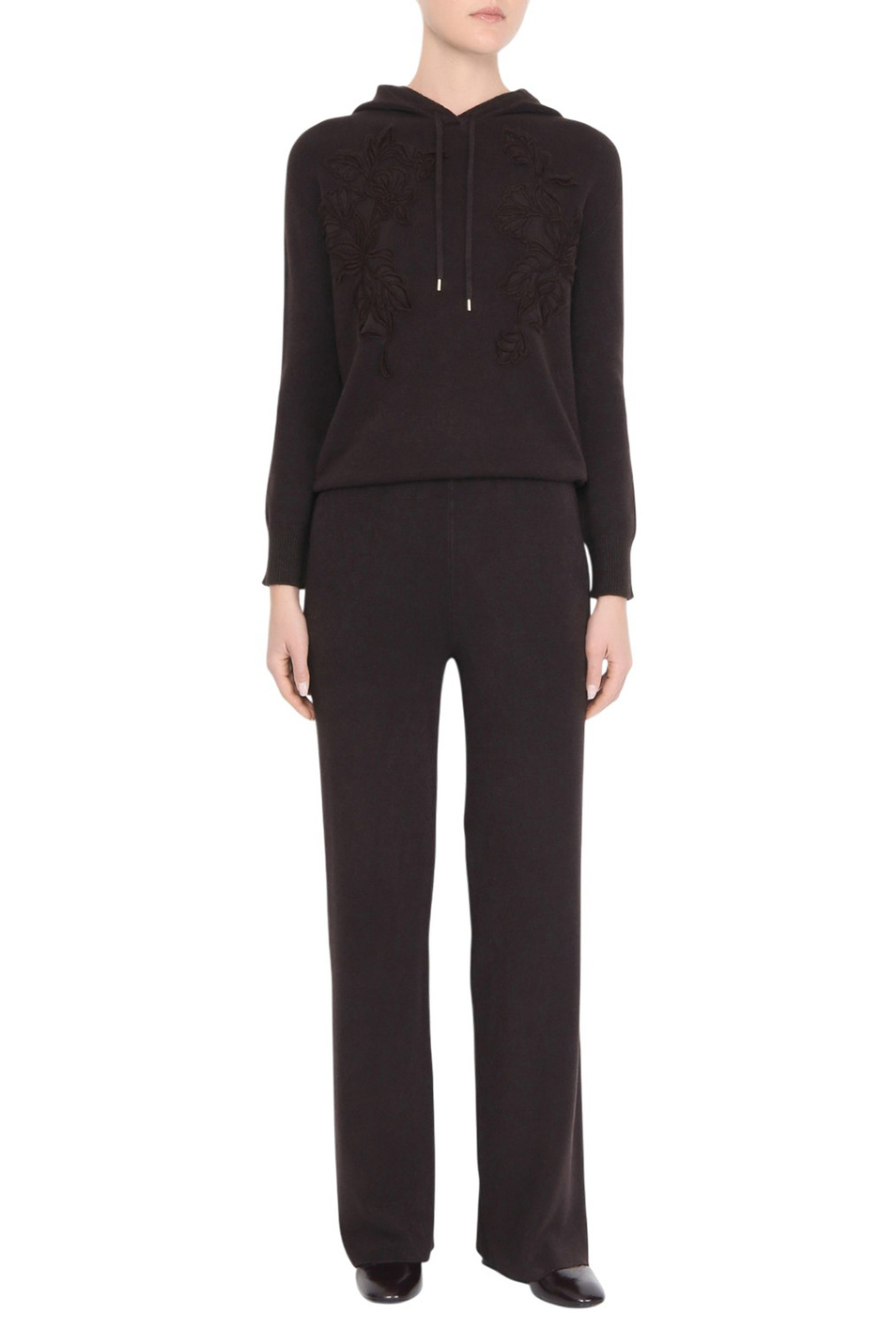 Джемпер с аппликацией|Основной цвет:Коричневый Женский Ermanno Firenze Джемпер с аппликацией (цвет ), артикул D47EM017EP2 | Фото 3