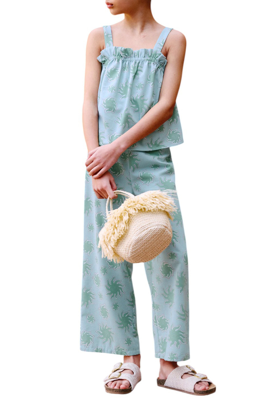 Девочкам Mango Kids Брюки AUDREY с принтом (цвет ), артикул 87017708 | Фото 3