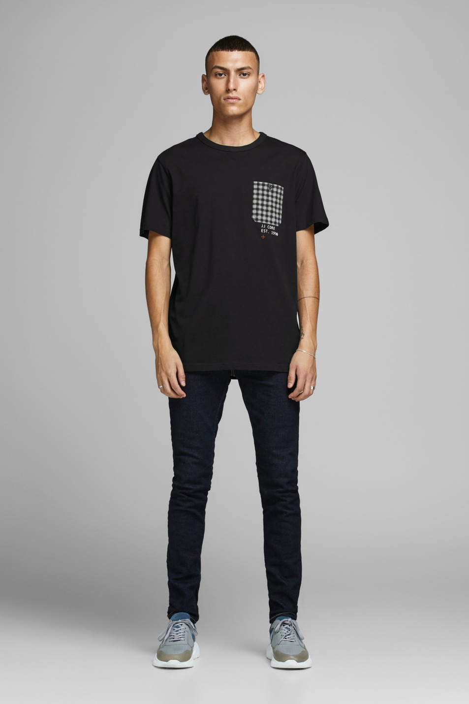 Мужской Jack & Jones Футболка с накладным карманом в клетку (цвет ), артикул 12162051 | Фото 4