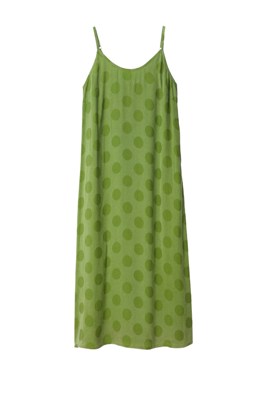Платье свободного кроя с принтом|Основной цвет:Зеленый|Артикул:220351 | Фото 1