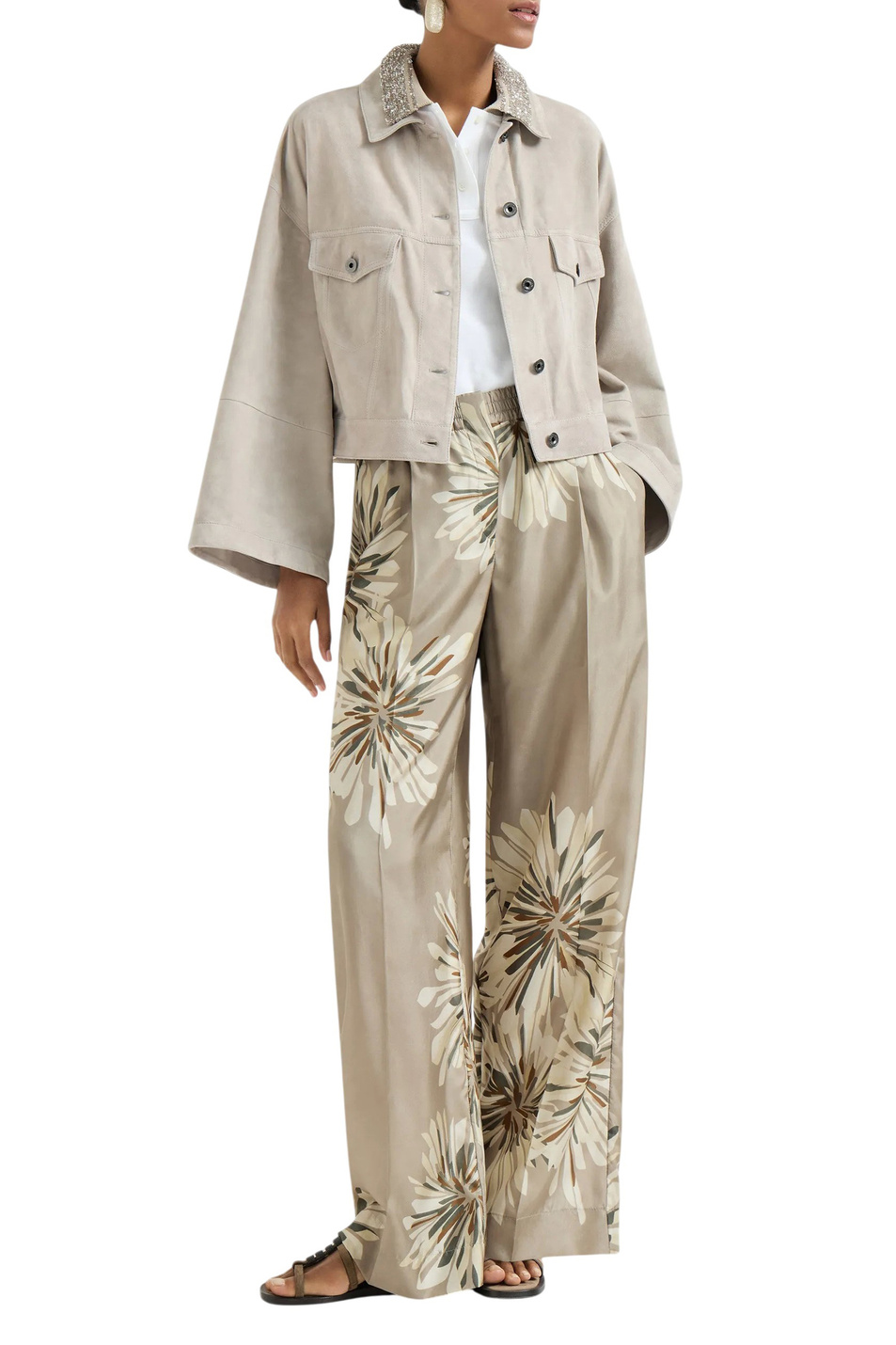 Поло с акцентным воротником|Основной цвет:Белый Женский Brunello Cucinelli Поло с акцентным воротником (цвет ), артикул M0T63EJ105 | Фото 2