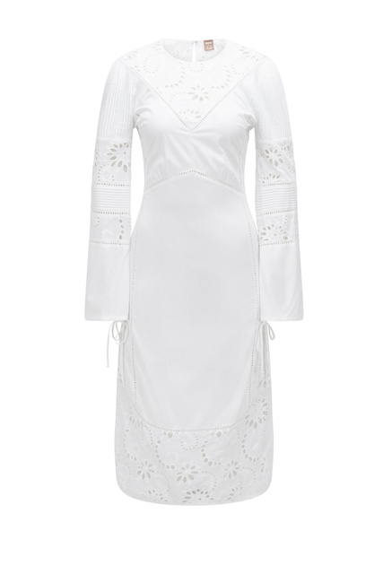 Платье с вышивкой бродери англез|Основной цвет:Белый|Артикул:50473960 | Фото 1