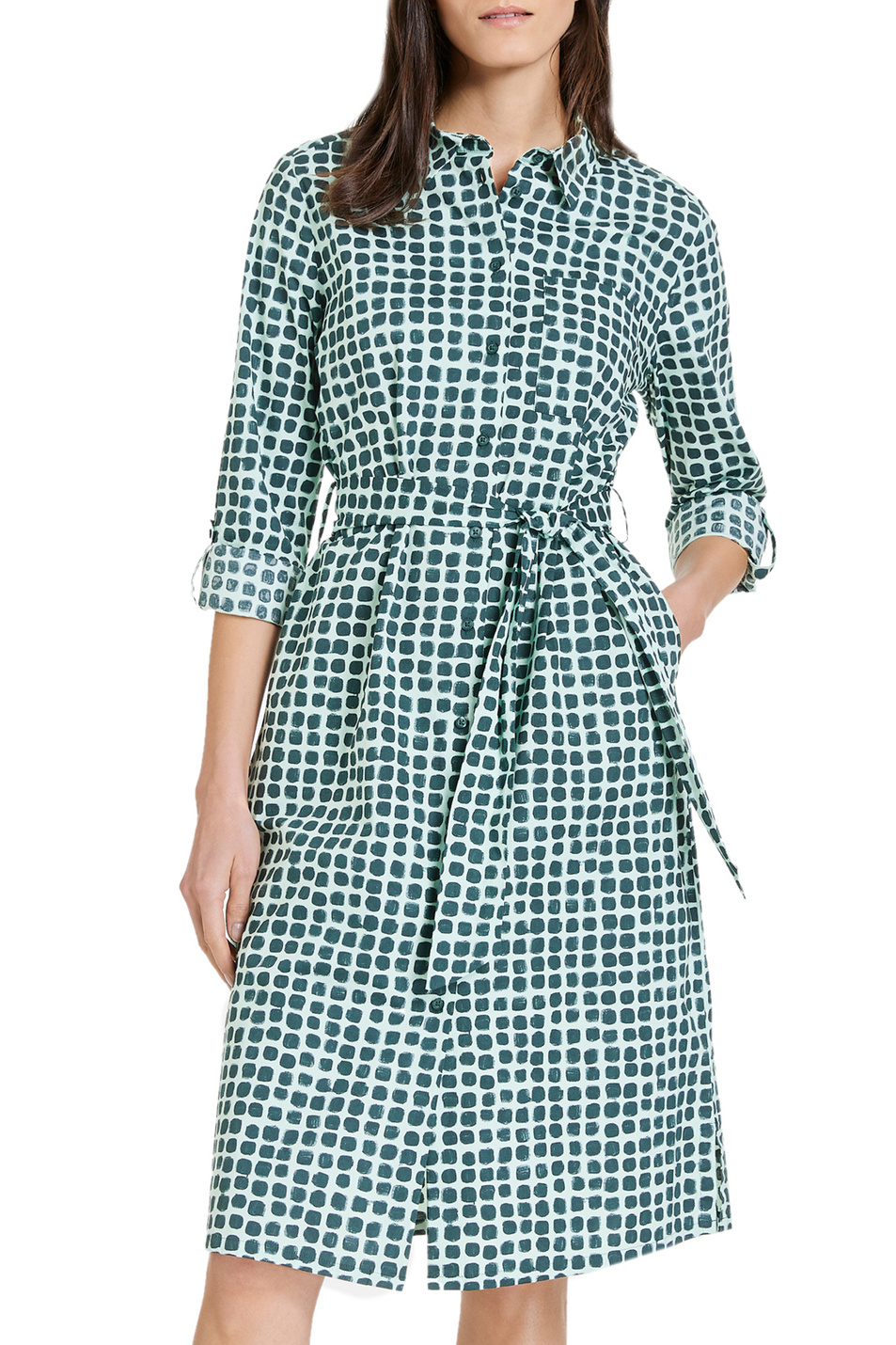 Женский Gerry Weber Платье-рубашка из эластичного хлопка с принтом (цвет ), артикул 780031-31514 | Фото 3