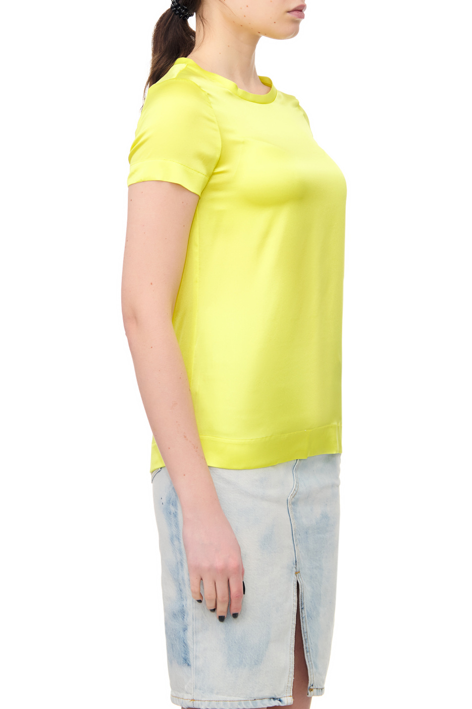 Женский Liu Jo Шелковая однотонная футболка (цвет ), артикул CA2189T8827 | Фото 5