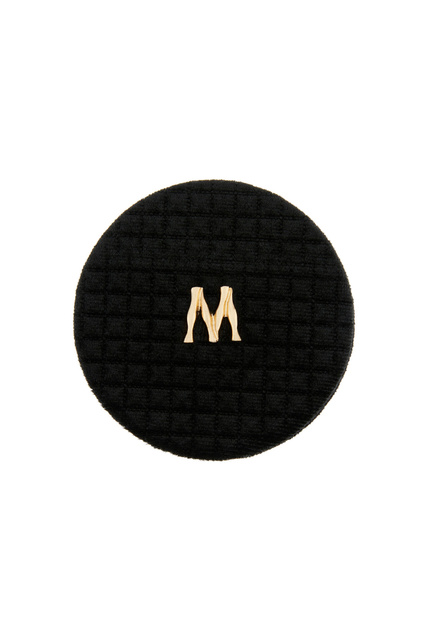 Зеркало карманное с бархатной текстурой и буквой «M»|Основной цвет:Черный|Артикул:985024 | Фото 1