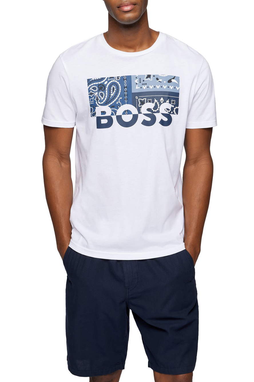 Мужской BOSS Футболка из хлопкового джерси (цвет ), артикул 50469663 | Фото 3