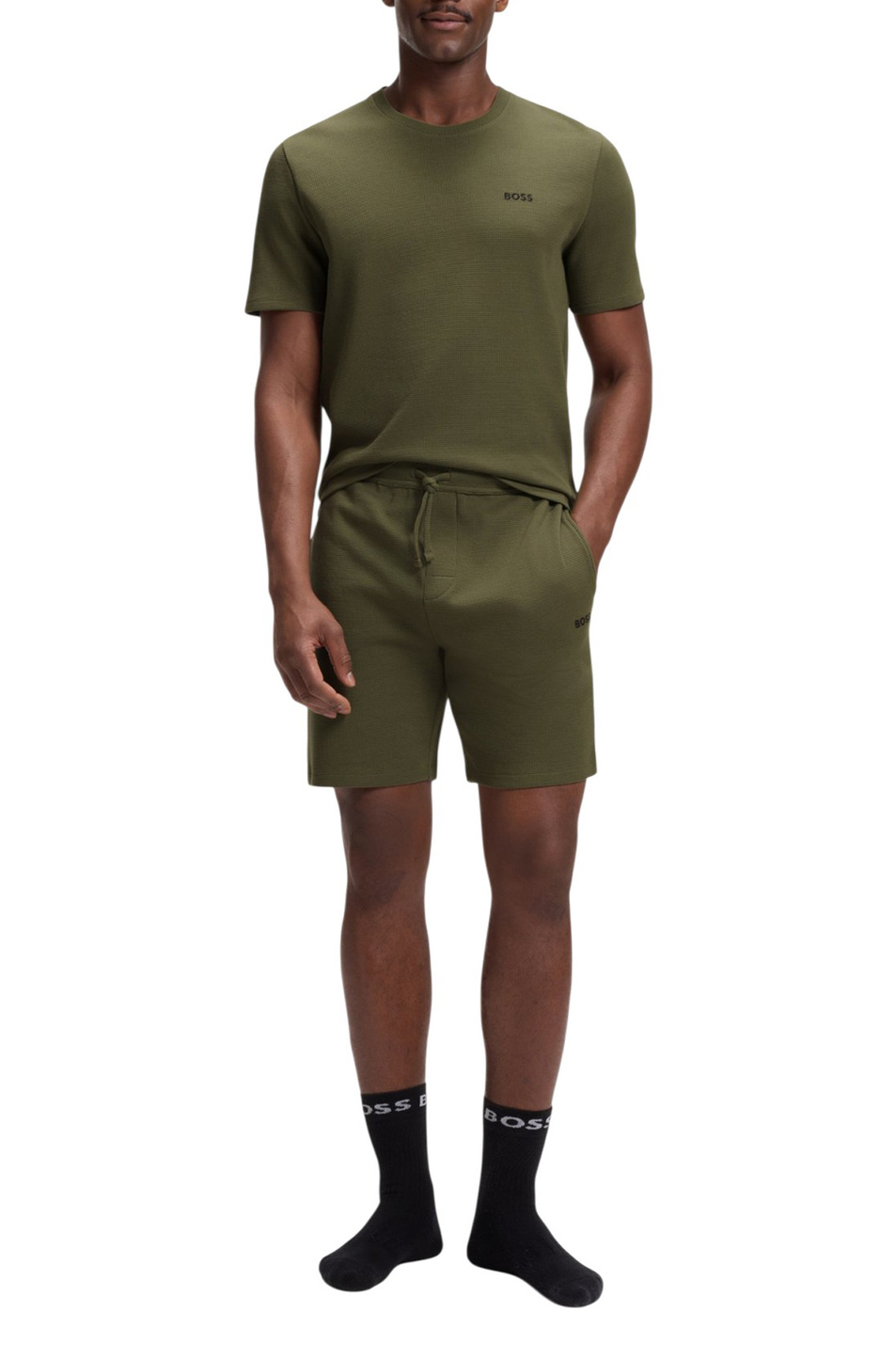 Мужской BOSS Футболка Waffle из смесового хлопка (цвет ), артикул 50535891 | Фото 2