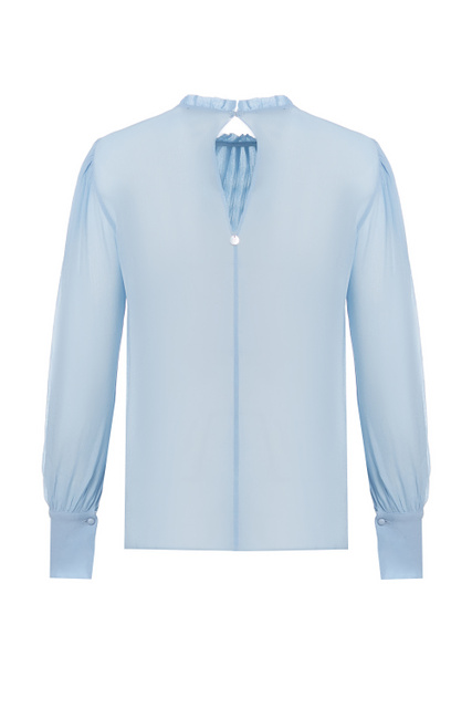Блузка с декором на плечах|Основной цвет:Голубой|Артикул:CA2094T9326 | Фото 2