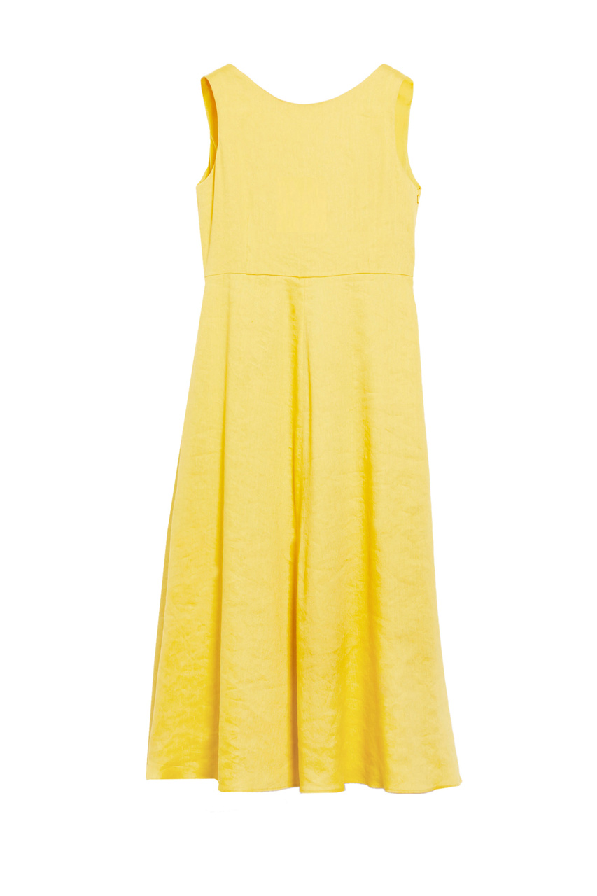 Платье SCAFATI однотонное с круглым вырезом|Основной цвет:Желтый|Артикул:2352210931 | Фото 1