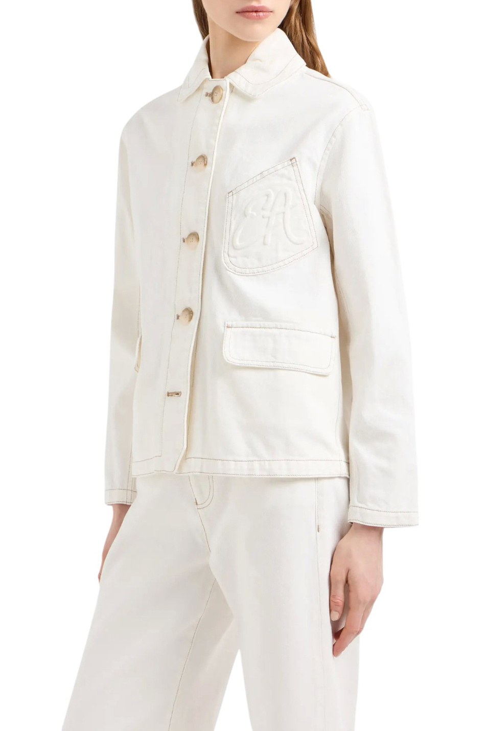 Женский Emporio Armani Куртка джинсовая из хлопка (цвет ), артикул EW000726-AF12426 | Фото 3