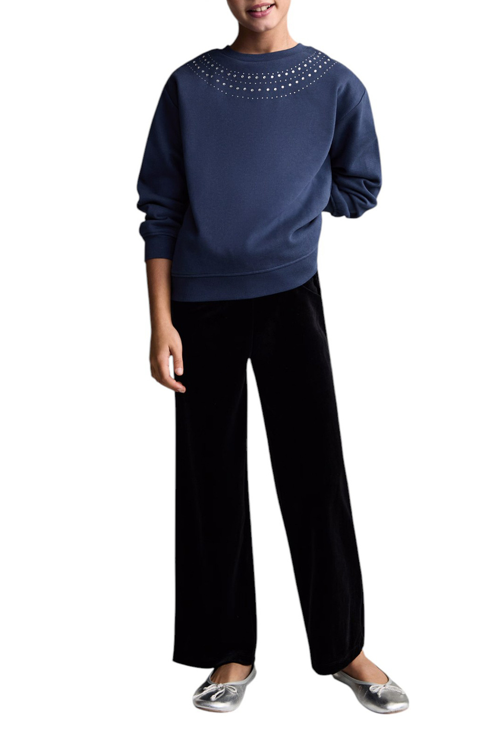 Девочкам Mango Kids Свитшот COLLAR с отделкой бисером (цвет ), артикул 87010645 | Фото 3
