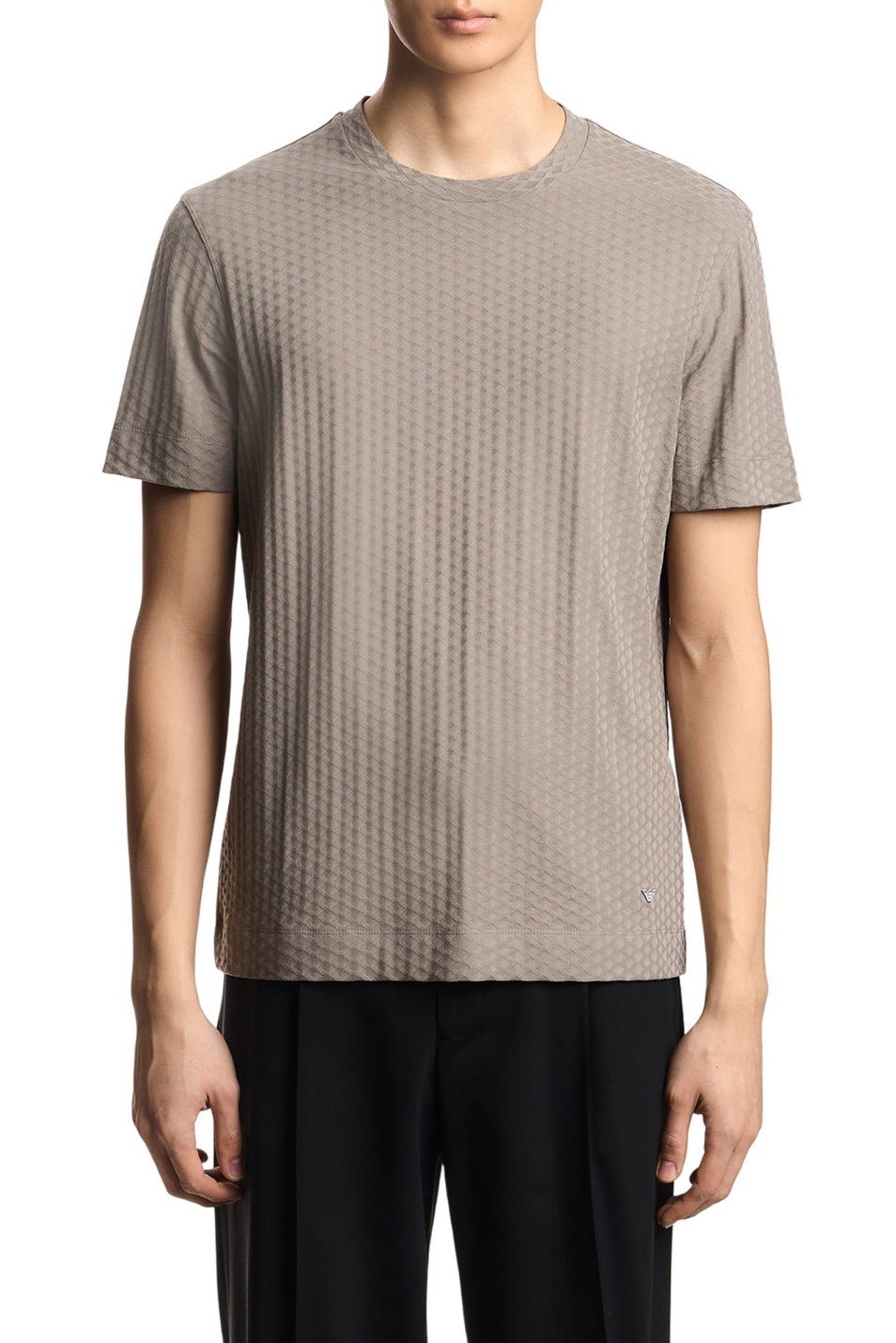 Футболка из хлопка|Основной цвет:Бежевый Мужской Emporio Armani Футболка из хлопка (цвет ), артикул EM001289-AF10762 | Фото 3