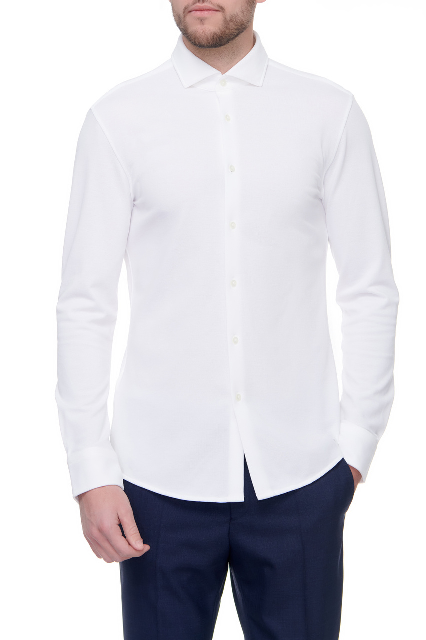 Рубашка Jason из натурального хлопка|Основной цвет:Белый|Артикул:50450841 | Фото 1
