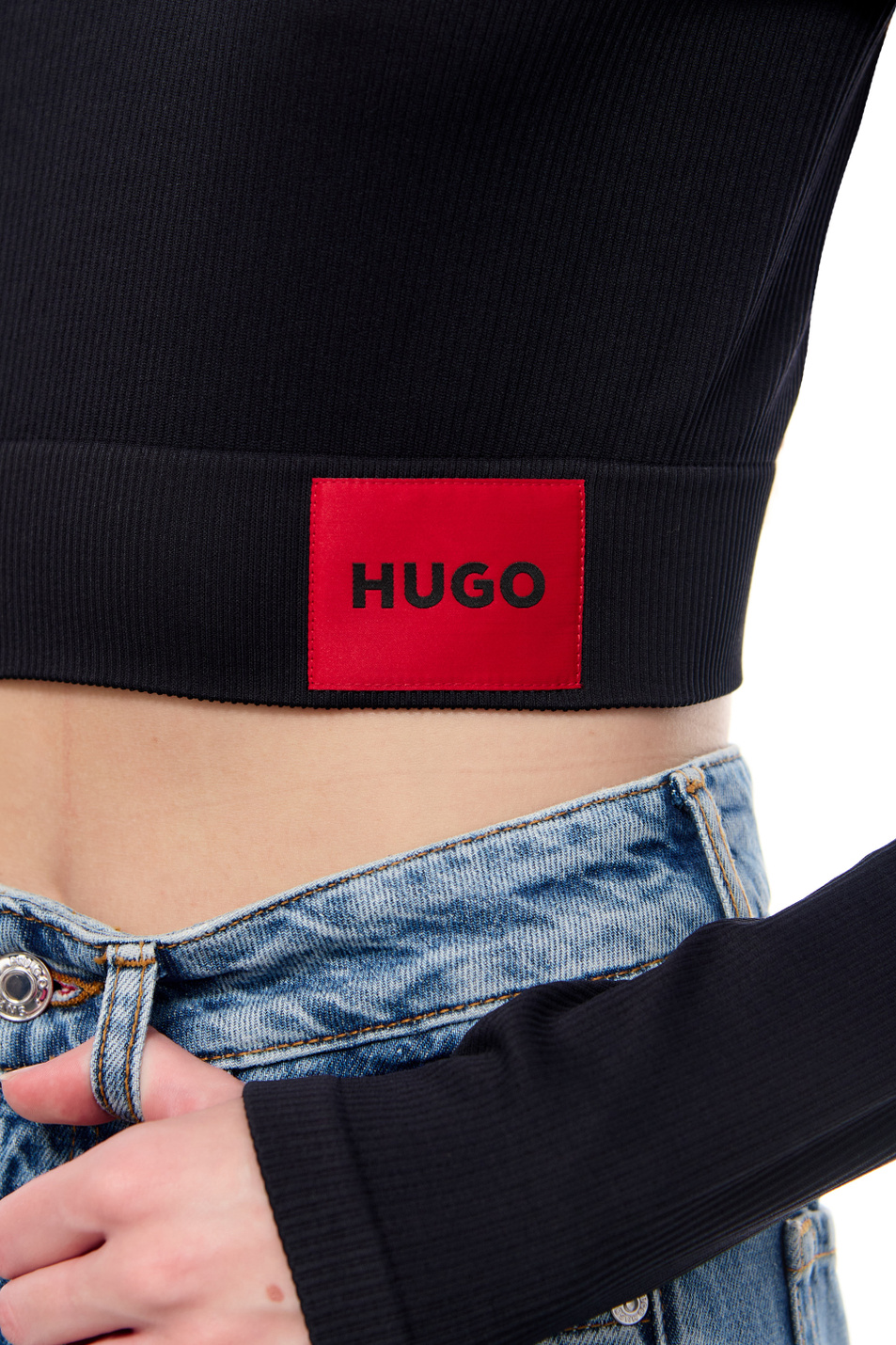 Женский HUGO Топ с высоким воротником и логотипом (цвет ), артикул 50492884 | Фото 5