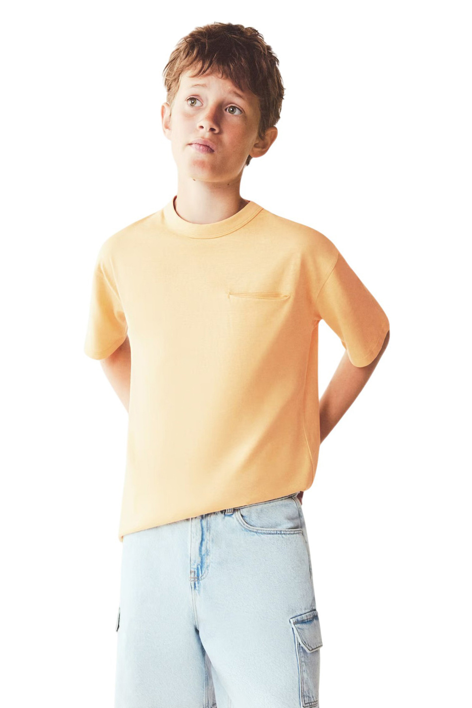 Футболка BASICMC из хлопка|Основной цвет:Желтый Мальчикам Mango Kids Футболка BASICMC из хлопка (цвет ), артикул 37021400 | Фото 3