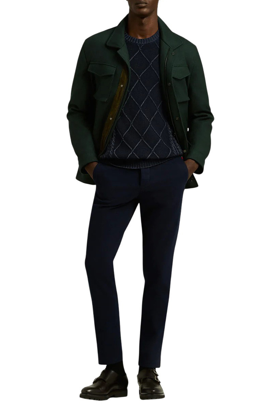 Брюки из эластичного хлопка|Основной цвет:Синий Мужской Kiton Брюки из эластичного хлопка (цвет ), артикул UFPPEK0100H02001 | Фото 2