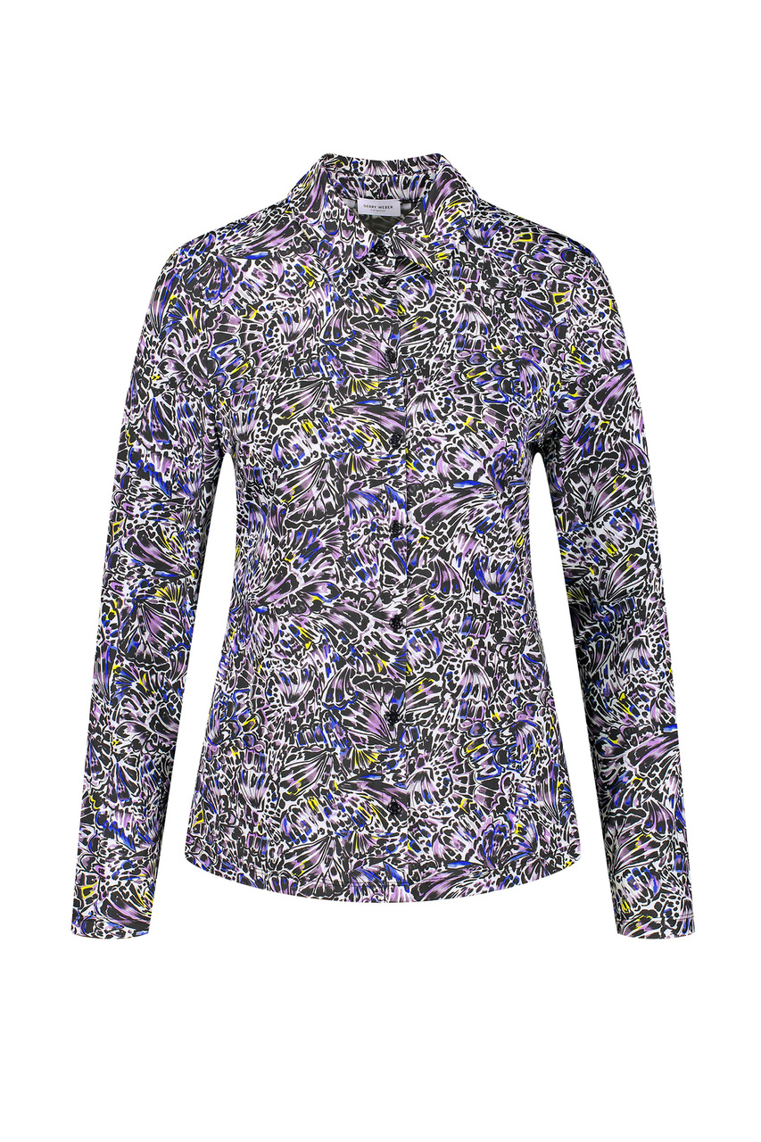 Блузка с принтом|Основной цвет:Разноцветный|Артикул:170204-35017 | Фото 1