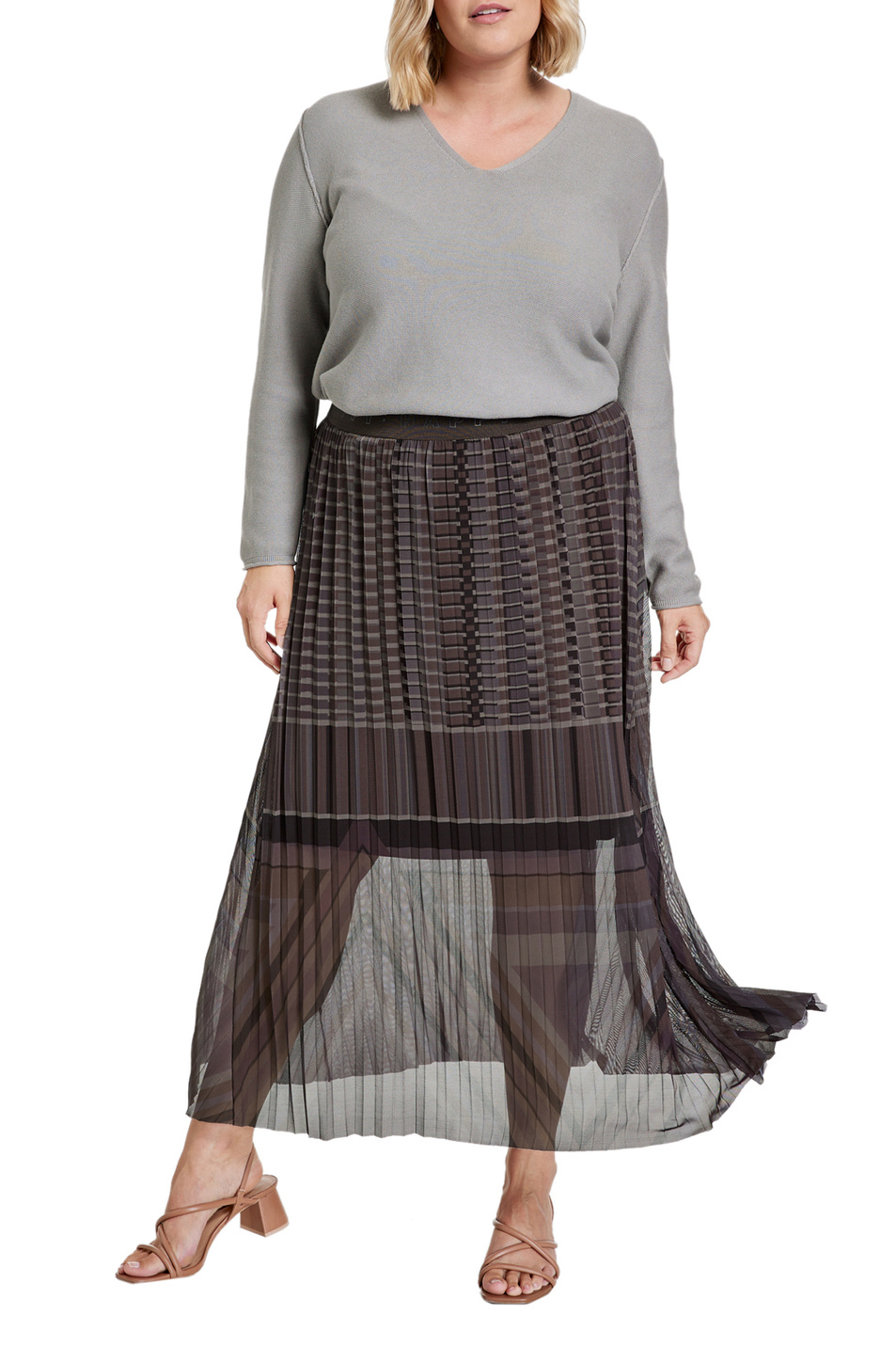 Samoon Плиссированная юбка с принтом (цвет ), артикул 111004-26313 | Фото 3