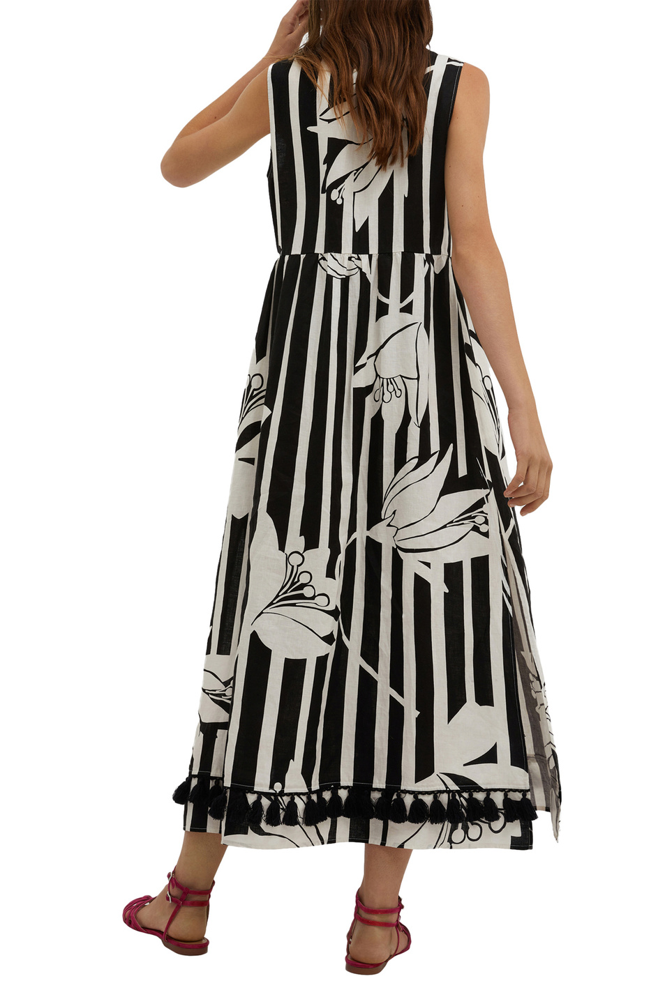 Платье MANUELA из чистого льна|Основной цвет:Черно-белый Женский MAX&Co. Платье MANUELA из чистого льна (цвет ), артикул 72211623 | Фото 3