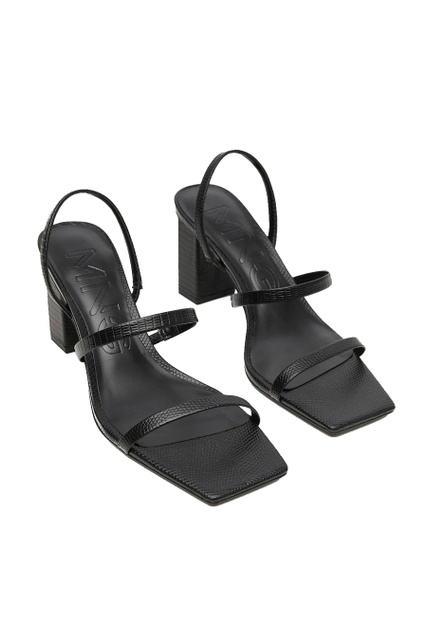 Босоножки на каблуке с ремешками|Основной цвет:Черный|Артикул:27055138 | Фото 2