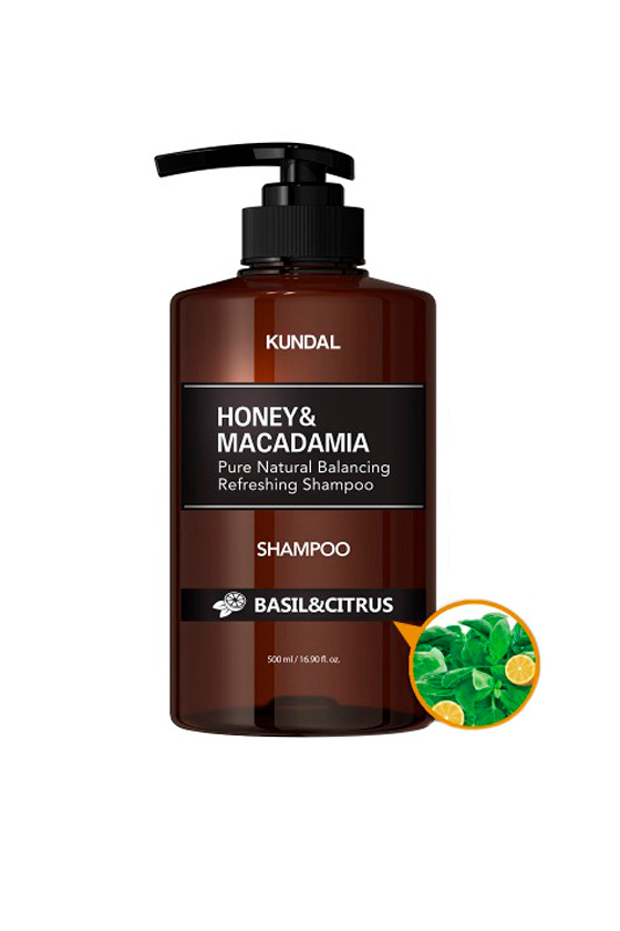 Не имеет пола KUNDAL Шампунь HONEY & MACADAMIA Shampoo BASIL&CITRUS, 500 мл (цвет ), артикул K8809568745703 | Фото 1