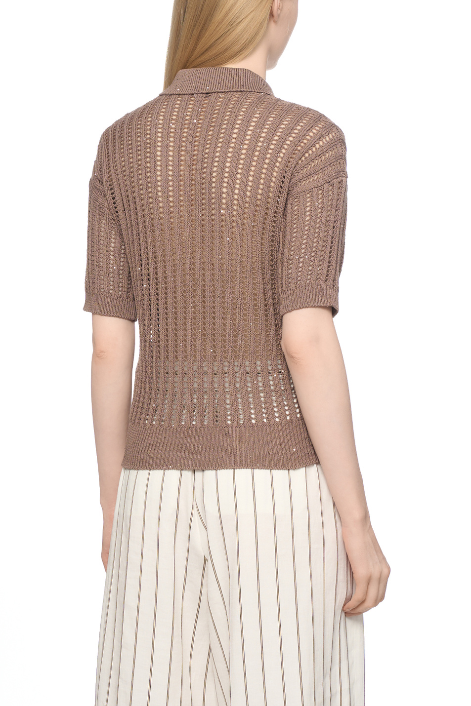 Женский Peserico Джемпер-поло из смесового хлопка (цвет ), артикул A99081F05-09110 | Фото 4